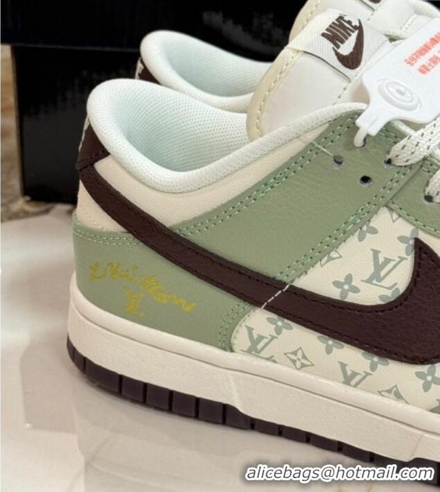 Purchase Nike SB Dunk Low Retro x Louis Vuitton LV Sneakers with Monogram Green/White 105043