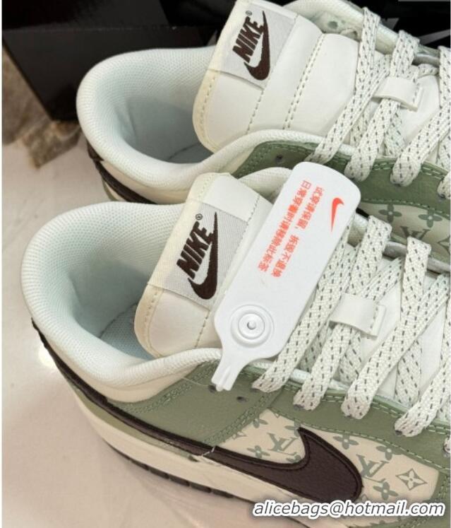 Purchase Nike SB Dunk Low Retro x Louis Vuitton LV Sneakers with Monogram Green/White 105043