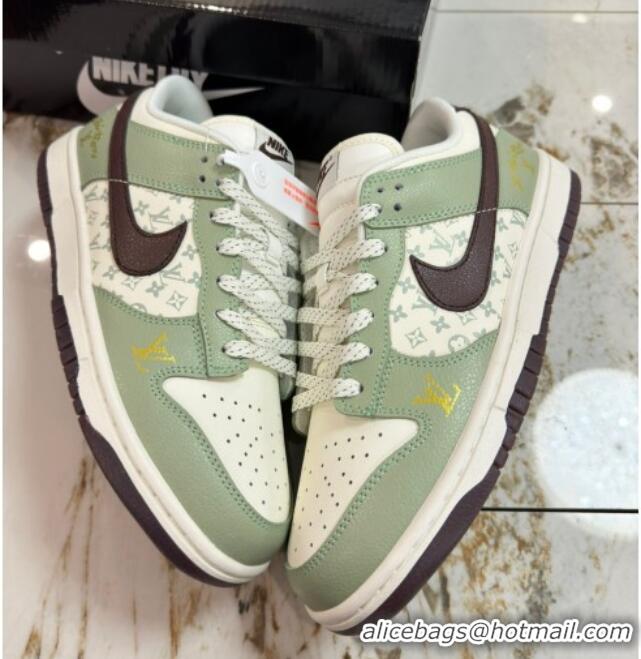 Purchase Nike SB Dunk Low Retro x Louis Vuitton LV Sneakers with Monogram Green/White 105043