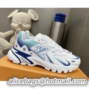 Good Quality Louis Vuitton Men's LV Runner Tatic Sneakers in Mesh and Leather Blue/White 105115