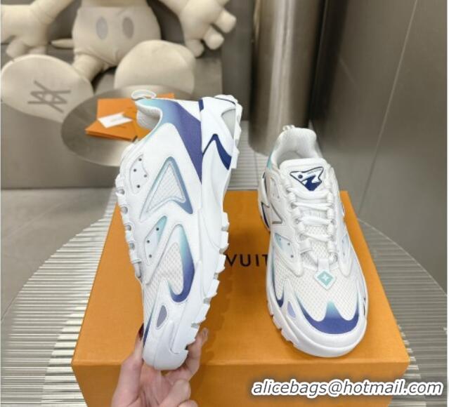 Good Quality Louis Vuitton Men's LV Runner Tatic Sneakers in Mesh and Leather Blue/White 105115