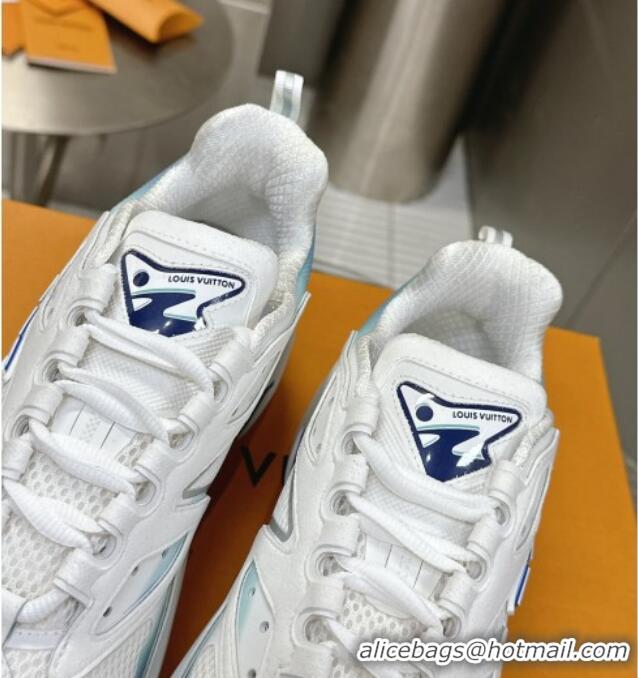 Good Quality Louis Vuitton Men's LV Runner Tatic Sneakers in Mesh and Leather Blue/White 105115