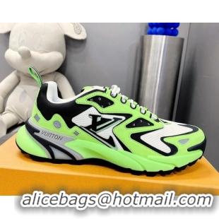 Good Looking Louis Vuitton Men's LV Runner Tatic Sneakers in Mesh and Leather Neon Green 105122