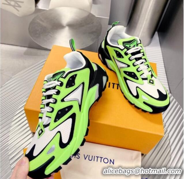 Good Looking Louis Vuitton Men's LV Runner Tatic Sneakers in Mesh and Leather Neon Green 105122