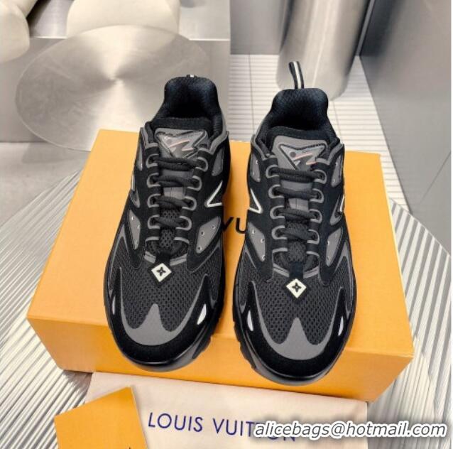 Best Product Louis Vuitton Men's LV Runner Tatic Sneakers in Mesh and Leather Black 105123