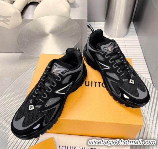 Best Product Louis Vuitton Men's LV Runner Tatic Sneakers in Mesh and Leather Black 105123