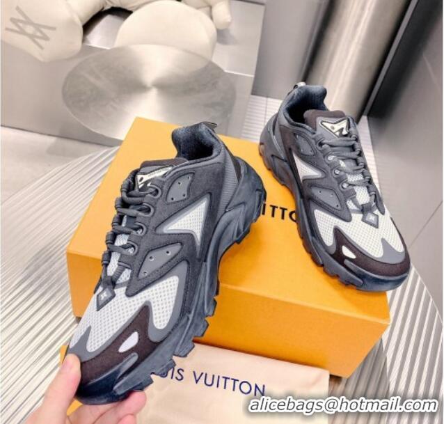 Best Price Louis Vuitton Men's LV Runner Tatic Sneakers in Mesh and Leather Dark Grey 105125