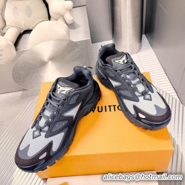 Best Price Louis Vuitton Men's LV Runner Tatic Sneakers in Mesh and Leather Dark Grey 105125