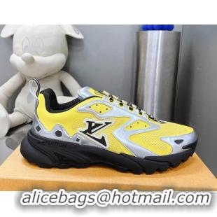 Good Quality Louis Vuitton Men's LV Runner Tatic Sneakers in Mesh and Leather Yellow 105126