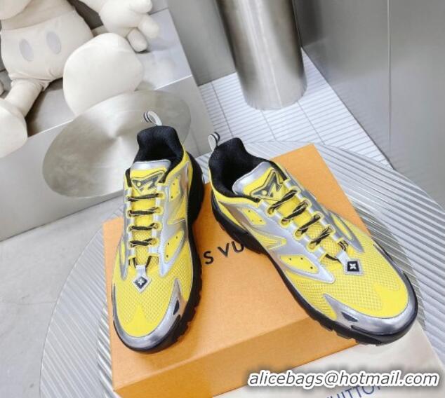 Good Quality Louis Vuitton Men's LV Runner Tatic Sneakers in Mesh and Leather Yellow 105126