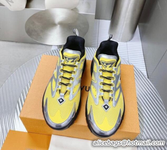 Good Quality Louis Vuitton Men's LV Runner Tatic Sneakers in Mesh and Leather Yellow 105126