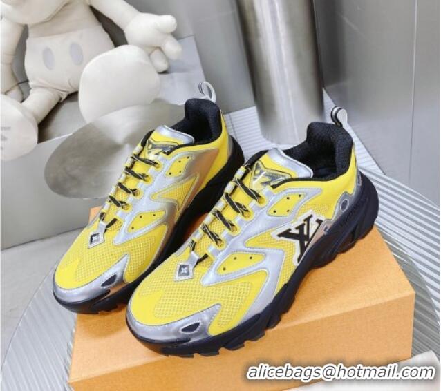 Good Quality Louis Vuitton Men's LV Runner Tatic Sneakers in Mesh and Leather Yellow 105126