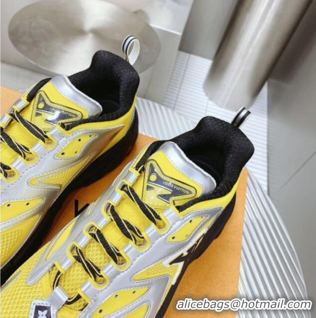 Good Quality Louis Vuitton Men's LV Runner Tatic Sneakers in Mesh and Leather Yellow 105126