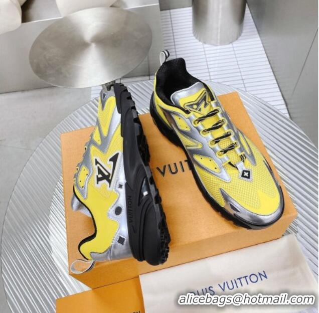 Good Quality Louis Vuitton Men's LV Runner Tatic Sneakers in Mesh and Leather Yellow 105126