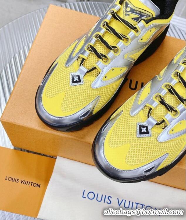 Good Quality Louis Vuitton Men's LV Runner Tatic Sneakers in Mesh and Leather Yellow 105126