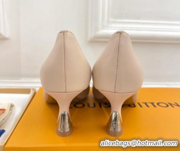 Youthful Louis Vuitton Sparkle Pumps 6.5cm in Calfskin Leather Nude 105141