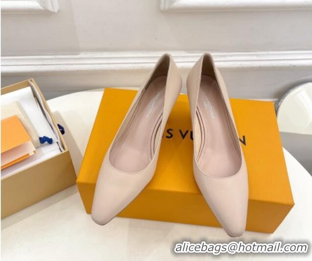 Youthful Louis Vuitton Sparkle Pumps 6.5cm in Calfskin Leather Nude 105141