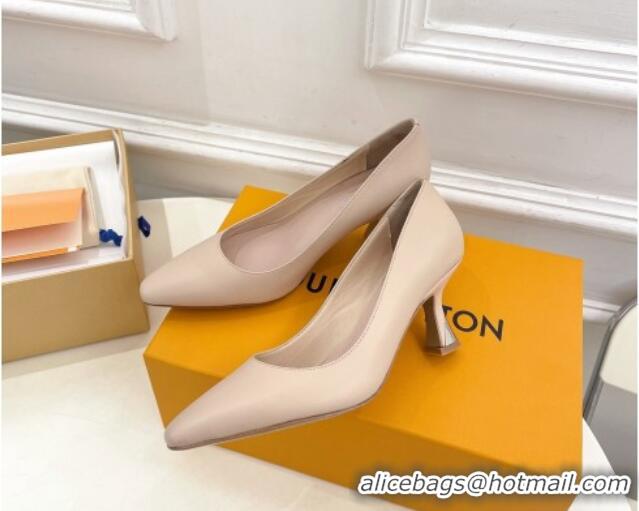 Youthful Louis Vuitton Sparkle Pumps 6.5cm in Calfskin Leather Nude 105141