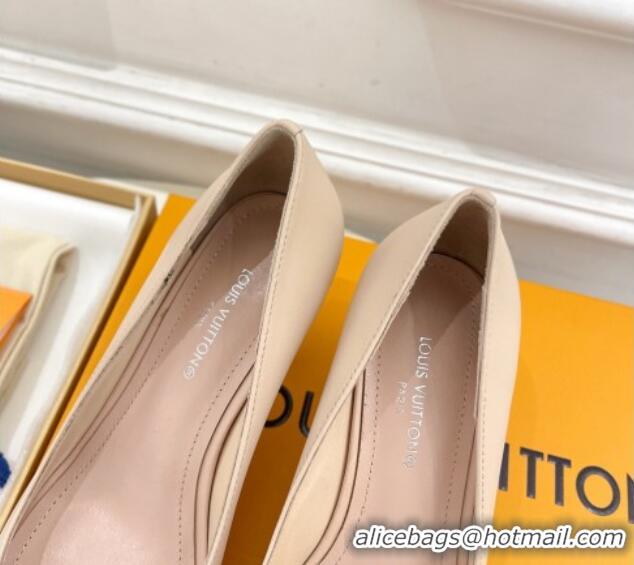 Youthful Louis Vuitton Sparkle Pumps 6.5cm in Calfskin Leather Nude 105141