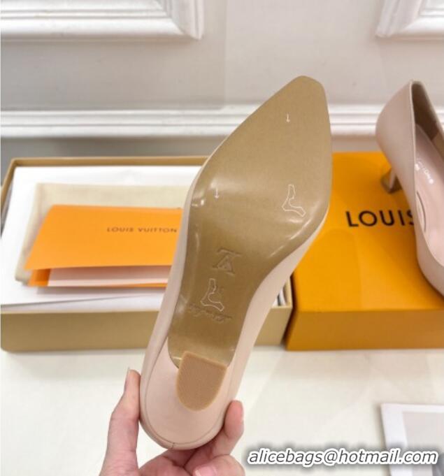 Youthful Louis Vuitton Sparkle Pumps 6.5cm in Calfskin Leather Nude 105141