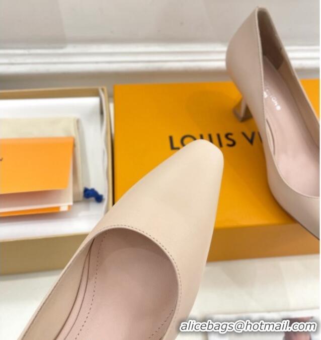 Youthful Louis Vuitton Sparkle Pumps 6.5cm in Calfskin Leather Nude 105141