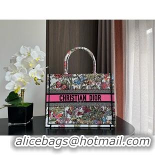 Promotional MEDIUM DIOR BOOK TOTE White Multicolor Mexico Millefiori Embroidery M1296ZEBJ