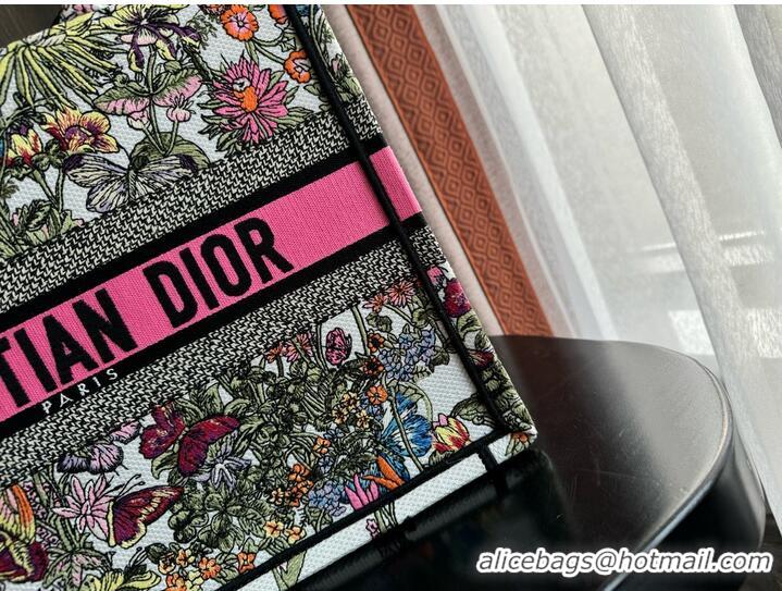 Promotional MEDIUM DIOR BOOK TOTE White Multicolor Mexico Millefiori Embroidery M1296ZEBJ