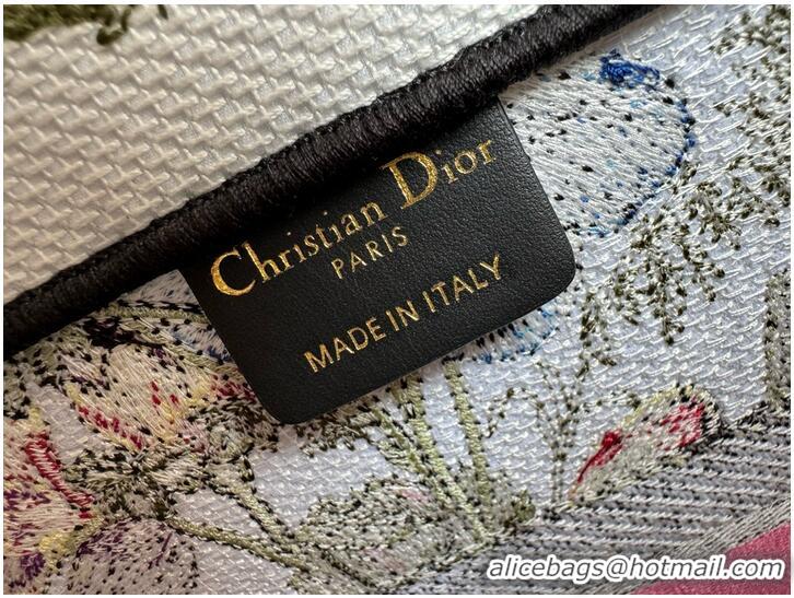 Promotional MEDIUM DIOR BOOK TOTE White Multicolor Mexico Millefiori Embroidery M1296ZEBJ