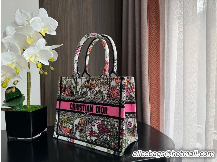 Good Product SMALL DIOR BOOK TOTE White Multicolor Mexico Millefiori Embroidery M1296ZRf