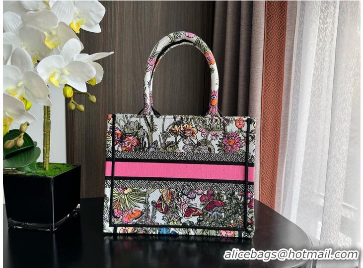 Good Product SMALL DIOR BOOK TOTE White Multicolor Mexico Millefiori Embroidery M1296ZRf