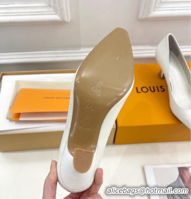 Luxury Louis Vuitton Sparkle Pumps 6.5cm in Calfskin Leather White 105143