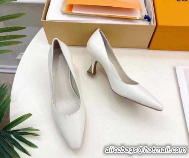 Luxury Louis Vuitton Sparkle Pumps 6.5cm in Calfskin Leather White 105143