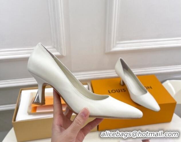 Luxury Louis Vuitton Sparkle Pumps 6.5cm in Calfskin Leather White 105143