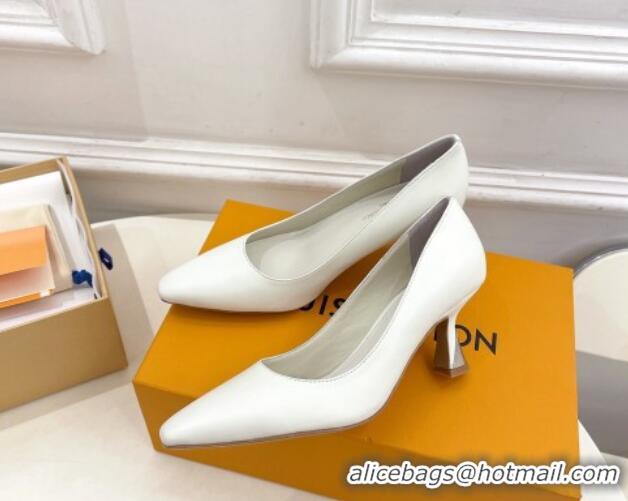 Luxury Louis Vuitton Sparkle Pumps 6.5cm in Calfskin Leather White 105143