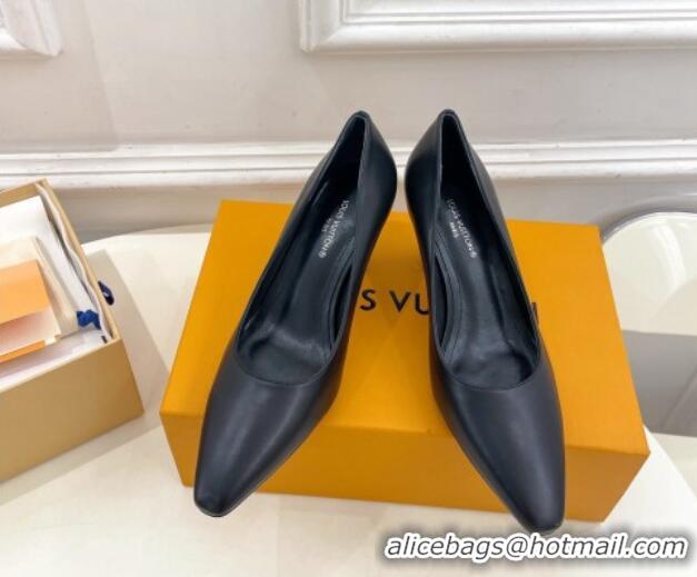 Low Cost Louis Vuitton Sparkle Pumps 6.5cm in Calfskin Leather Black 105144