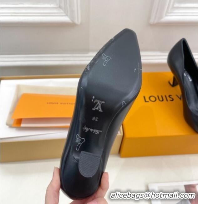 Low Cost Louis Vuitton Sparkle Pumps 6.5cm in Calfskin Leather Black 105144