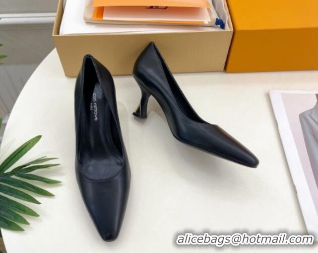 Low Cost Louis Vuitton Sparkle Pumps 6.5cm in Calfskin Leather Black 105144