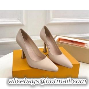 Cheap Price Louis Vuitton Sparkle Pumps 9.5cm in Calfskin Leather Nude 105146