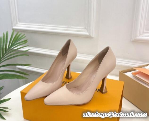 Cheap Price Louis Vuitton Sparkle Pumps 9.5cm in Calfskin Leather Nude 105146