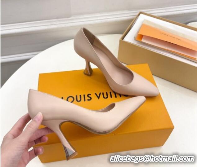 Cheap Price Louis Vuitton Sparkle Pumps 9.5cm in Calfskin Leather Nude 105146