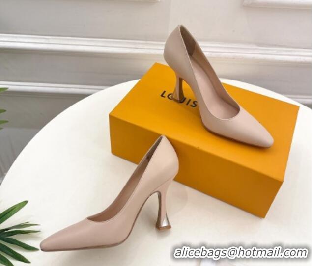 Cheap Price Louis Vuitton Sparkle Pumps 9.5cm in Calfskin Leather Nude 105146