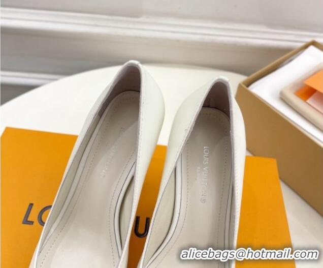 Luxurious Louis Vuitton Sparkle Pumps 9.5cm in Calfskin Leather White 0105148