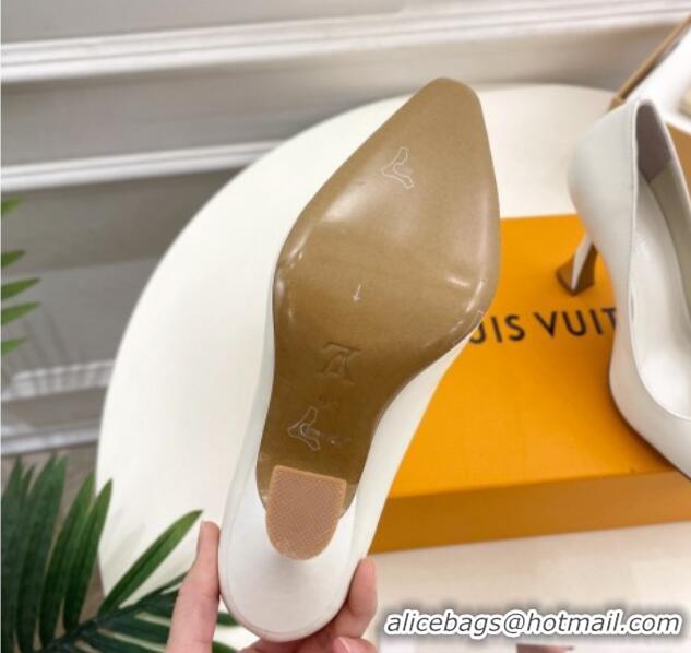 Luxurious Louis Vuitton Sparkle Pumps 9.5cm in Calfskin Leather White 0105148