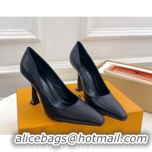 Sophisticated Louis Vuitton Sparkle Pumps 9.5cm in Calfskin Leather Black 0105149