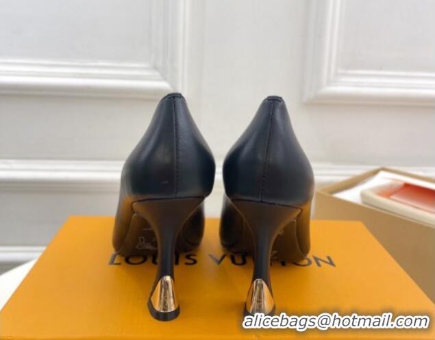 Sophisticated Louis Vuitton Sparkle Pumps 9.5cm in Calfskin Leather Black 0105149