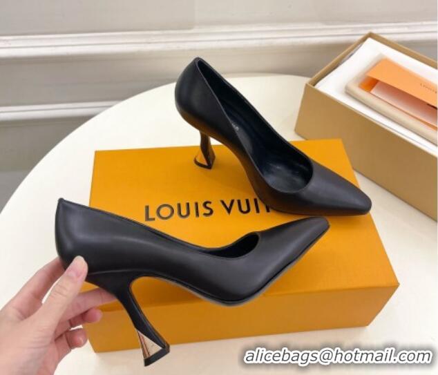 Sophisticated Louis Vuitton Sparkle Pumps 9.5cm in Calfskin Leather Black 0105149