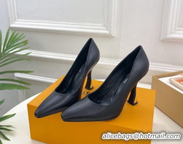 Sophisticated Louis Vuitton Sparkle Pumps 9.5cm in Calfskin Leather Black 0105149