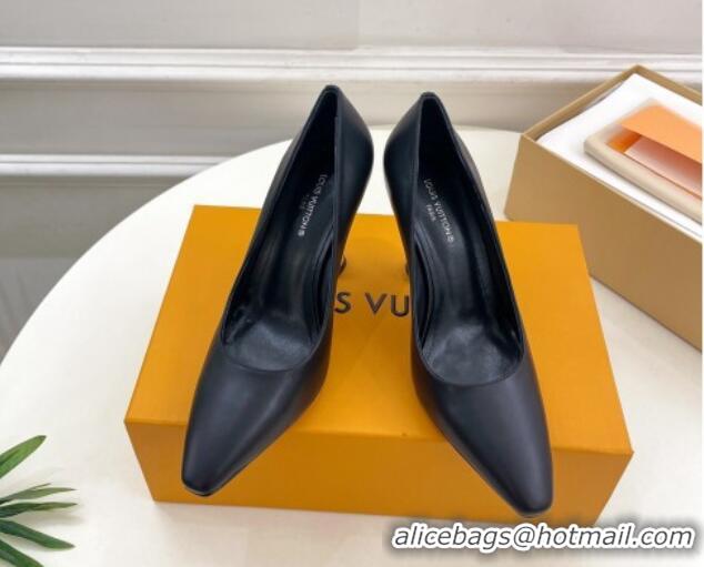 Sophisticated Louis Vuitton Sparkle Pumps 9.5cm in Calfskin Leather Black 0105149