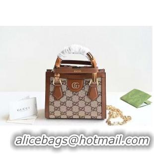 Famous Brand Gucci Diana Mini Bamboo Hanlde Bag 675800 Brown