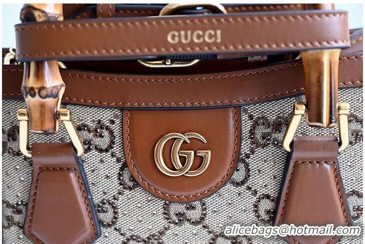 Famous Brand Gucci Diana Mini Bamboo Hanlde Bag 675800 Brown